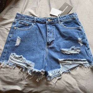 Distressed Denim Shorts
